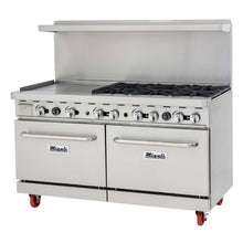 Load image into Gallery viewer, Migali C-RO6B-24GL-NG, 6 Burner Range, 24” Griddle Left Side, (2) Ovens, Natural Gas
