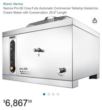 Load image into Gallery viewer, NEW S&D Nemox Gelato 6K CREA 5.4 Qt Air Cooled Countertop Gelato Machine
