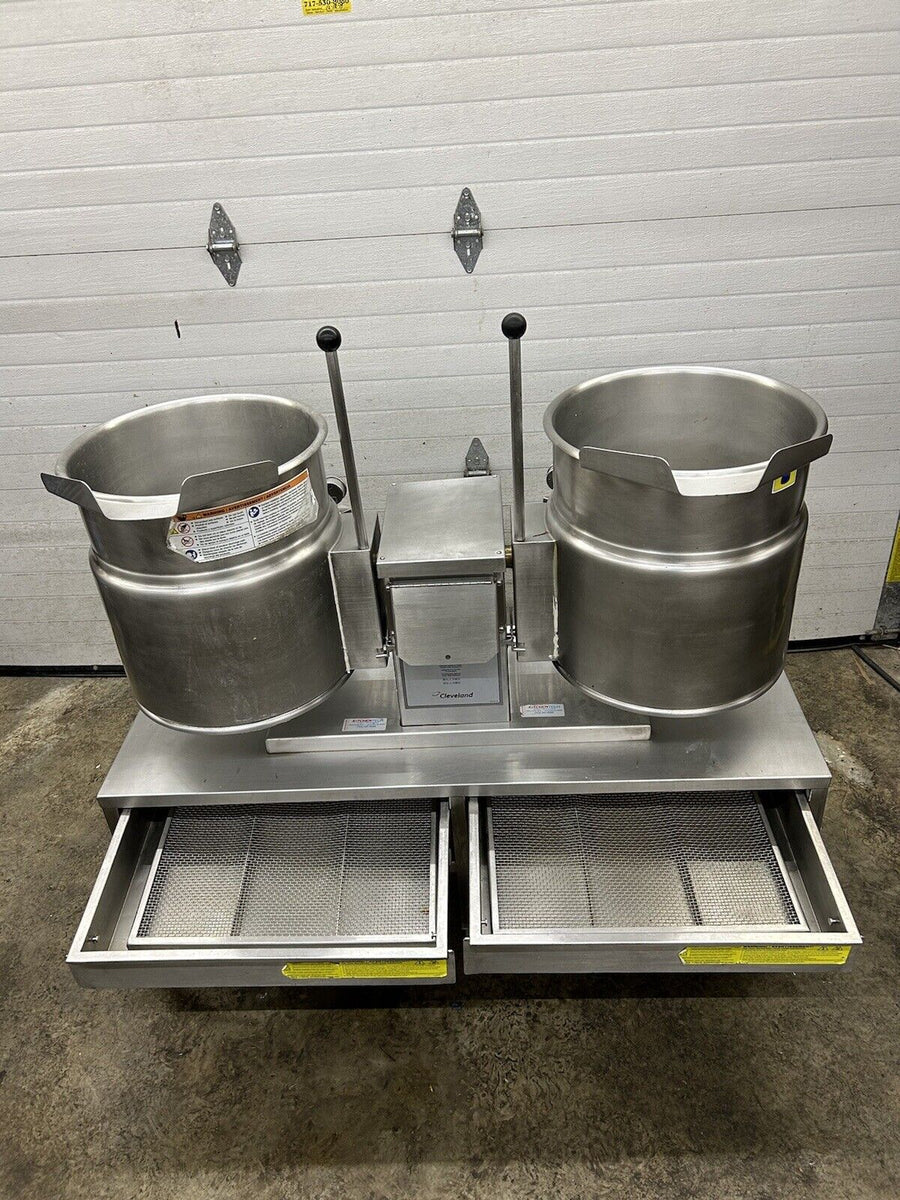 Cleveland KET12 Twin Electric Kettles W/ Pouring Stand Fully Refurbis