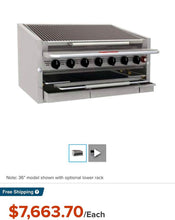 Load image into Gallery viewer, MagiKitch'n CM-RMBSS-660 60" Liquid Propane Countertop Stainless Steel Radiant Charbroiler - 195,000