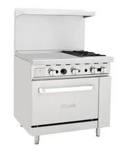 Load image into Gallery viewer, Migali C-RO2-24GL-NG 2 Burner Range, 24” Griddle Left Side, (1) Oven, Natural Gas