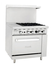 Load image into Gallery viewer, Migali C-RO4-12GL-LP 4 Burner Range, 12” Griddle Left Side, (1) Oven, Liquid Propane