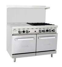 Load image into Gallery viewer, Migali C-RO4-24GL-NG 4 Burner Range, 24” Griddle Left Side, (2) Ovens, Natural Gas
