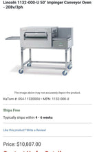 Load image into Gallery viewer, Lincoln 1132-002-U 50” Single Deck Impinger Conveyor Oven