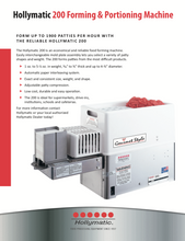 Load image into Gallery viewer, The Hollymatic 200 Gourmet Patty Forming and Portioning Machine