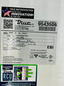 True GDM-72-HC~TSL01 78" Three Section Glass Door Merchandiser, (3) Hinge Doors