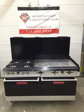 Load image into Gallery viewer, Vulcan 60" 4 burner with Flat top Griddle and 2 Standard Ovens Fully Refurbished