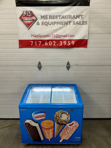 NESTLE/AHT RIO S 100 Sliding Glass Top 2 Door Ice Cream Freezer Merchandiser