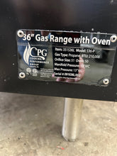 Load image into Gallery viewer, CPG S-36P Propane 36&quot; Range with  6 Burners and Standard Oven- 210,000 BTU