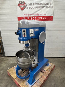 Hobart H600 60QT Mixer W/ Wire Whip, Flat Beater, Dough Hook, Bowl & Bowl Truck