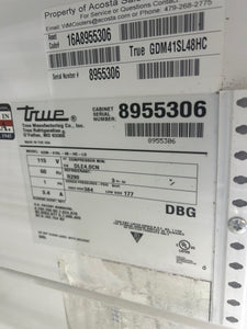 True GDM-41SL-48-HC-LD 47” Two Section Glass Door Merchandiser, (2) Sliding Door