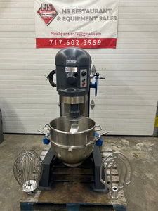 Hobart H600 60QT Mixer W/ Wire Whip, Flat Beater, Dough Hook, Bowl & Bowl Truck