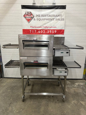 Lincoln 1132 Double Stack 3ph 208v Conveyor Pizza Ovens Fully Refurbished!