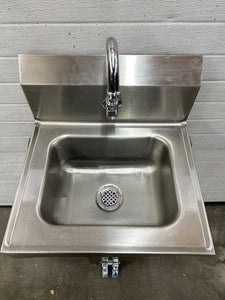 Hand Wash Sink with Pedestal, Stainless Steel Refurbished