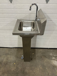 Hand Wash Sink with Pedestal, Stainless Steel Refurbished