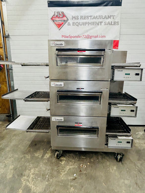 Lincoln Impinger 1132 Triple Stack 208v 3ph Electric Conveyor Pizza Oven
