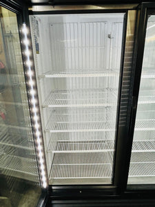 True GDM-72F-HC~TSL01 78" Three Section Display Freezer w/ Swing Doors - Bottom Mount Compressor, Black, 115v Refurbished