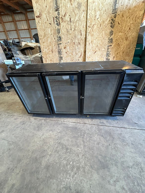 Beverage-Air BB72G 3 Door Glass Back Bar Refrigerator  Fully Refurbished