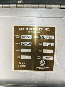 Custom Deli Inc DILW4H 2 Shelf Hot Food Merchandiser Heated Display Refurbished
