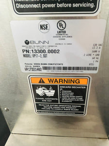Bunn VP17-2 Low Profile Pourover Coffee Brewer with 2 Warmers