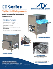 Load image into Gallery viewer, American Dish Service ET-AF (ET-AF-3) PUMPED DRAIN &amp; HEAT DISH MACHINE
