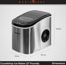 Load image into Gallery viewer, Magic Chef 27 LB. PORTABLE COUNTERTOP ICE MAKER IN STAINLESS