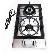 Load image into Gallery viewer, Magic Chef 12 IN. GAS COOKTOP IN STAINLESS STEEL WITH 2 BURNERS INCLUDING TRIPLE RING BURNER