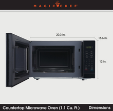 Load image into Gallery viewer, Magic Chef 1.1 CU. FT. COUNTERTOP COOKING, IN BLACK WITH GRAY CAVITY