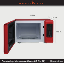 Load image into Gallery viewer, Magic Chef 0.9 IN. 900-WATT COUNTERTOP COOKING IN RED