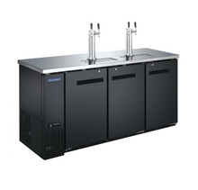 Load image into Gallery viewer, Magic Chef THREE 1/2 BARREL COMMERCIAL BEER KEG COOLER, WITH 2 DIRECT DRAW TAPS IN BLACK