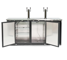 Load image into Gallery viewer, Magic Chef THREE 1/2 BARREL COMMERCIAL BEER KEG COOLER, WITH 2 DIRECT DRAW TAPS IN BLACK
