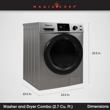 Load image into Gallery viewer, Magic Chef 2.7 CU. FT. ALL-IN-ONE WASHER AND DRYER COMBO IN SILVER