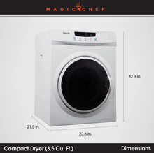 Load image into Gallery viewer, Magic Chef COMPACT 3.5 CU. FT. ELECTRIC DRYER IN WHITE