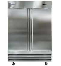 Load image into Gallery viewer, Magic Chef 48 CU. FT. 2-DOOR COMMERCIAL UPRIGHT REACH-IN FREEZER IN STAINLESS STEEL