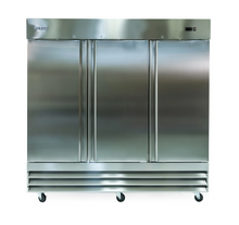 Load image into Gallery viewer, Magic Chef 72 CU. FT. 3-DOOR COMMERCIAL UPRIGHT FREEZER IN STAINLESS STEEL