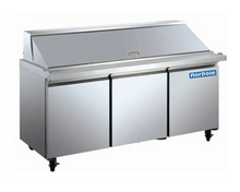 Load image into Gallery viewer, Magic Chef 70 IN. W 15.5 CU. FT. 3-DOOR MEGA TOP SANDWICH-SALAD PREP TABLE STAINLESS STEEL