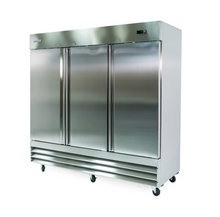 Load image into Gallery viewer, Magic Chef 81 IN. W 72 CU. FT. 3-DOOR COMMERCIAL REFRIGERATOR IN STAINLESS STEEL