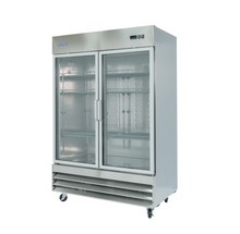 Load image into Gallery viewer, Magic Chef 54 IN. W 48 CU. FT. 2-GLASS DOOR REACH-IN COMMERCIAL REFRIGERATOR IN STAINLESS