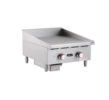 Load image into Gallery viewer, Magic Chef 24 IN. COMMERCIAL NATURAL GAS MANUAL COUNTERTOP GRIDDLE IN STAINLESS STEEL