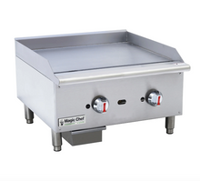 Load image into Gallery viewer, Magic Chef 24 IN. COMMERCIAL THERMOSTATIC COUNTERTOP GAS GRIDDLE IN STAINLESS STEEL