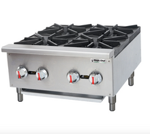 Load image into Gallery viewer, Magic Chef 24 IN. COMMERCIAL 4-BURNER COUNTERTOP GAS HOTPLATE IN STAINLESS STEEL