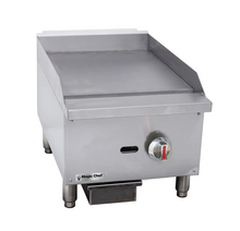 Load image into Gallery viewer, Magic Chef 16 IN. COMMERCIAL NATURAL GAS MANUAL COUNTERTOP GRIDDLE IN STAINLESS STEEL