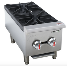 Load image into Gallery viewer, Magic Chef 12 IN. COMMERCIAL 2-BURNER COUNTERTOP HOTPLATE IN STAINLESS STEEL
