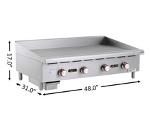 Load image into Gallery viewer, Magic Chef 48 IN. COMMERCIAL MANUAL COUNTERTOP GRIDDLE MCCMG48A