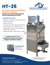 Load image into Gallery viewer, American Dish Service HT 25 with Built On Booster