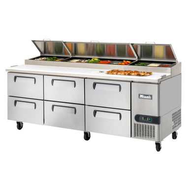 Migali C-PP93-D-HC, 93″ Pizza Prep Table with Drawers