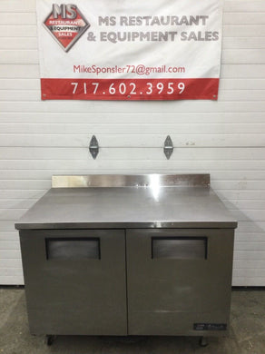 True TWT 48 Worktop Refrigerator W/ Backsplash 2 Door 48Wx30Dx36H Refurbished