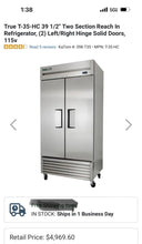 Load image into Gallery viewer, True T-35-HC 39 1/2” Mfg. 12/21 Two Section Reach In Refrigerator (2) Solid Door