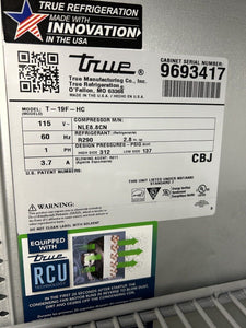 True T-19F-HC Reach In Freezer 1 SS Solid Door 3 Shelves Fully Refurbished!