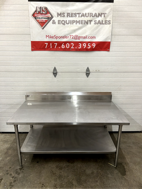 Qualserve 16 Gal. Stainless Steel Table 60Wx34Dx30H w/ Undershelf & 6